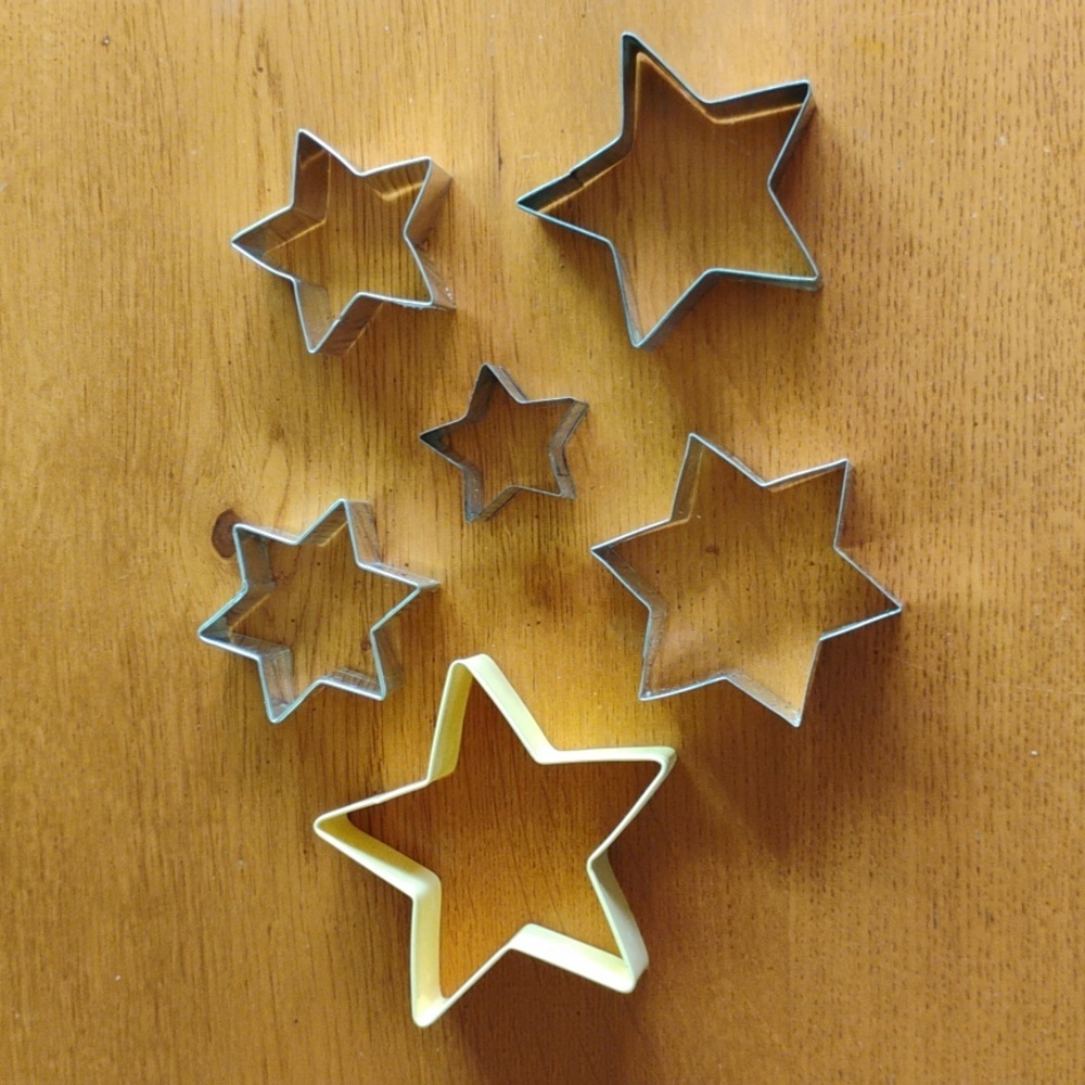 Star Shaped Cookie Cutters All Metal Assorted Sizes Patriotic Picnic Decorate 6